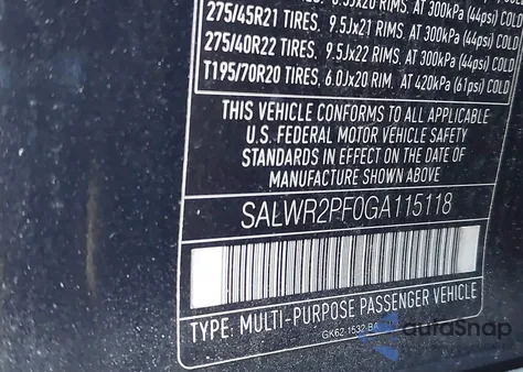 2016 Land Rover Range Rover Sport 3.0L V6 Supercharged Hse from USA, damaged, VIN SALWR2PF0GA115118